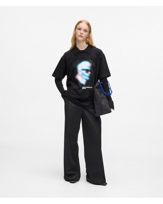 Karl Lagerfeld Digitized Karl Black Κοντομάνικη Μπλούζα