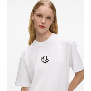 Karl Lagerfeld Regular Fit Monogram White Κοντομάνικη Μπλούζα