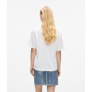 Karl Lagerfeld Regular Fit Monogram White Κοντομάνικη Μπλούζα