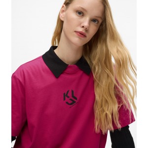 Karl Lagerfeld Regular Fit Monogram Very Berry Κοντομάνικη Μπλούζα