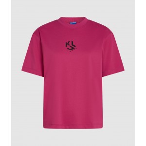Karl Lagerfeld Regular Fit Monogram Very Berry Κοντομάνικη Μπλούζα