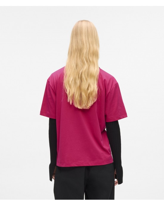 Karl Lagerfeld Regular Fit Monogram Very Berry Κοντομάνικη Μπλούζα