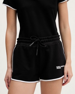 Karl Lagerfeld Binding Logo Sweat Black Σορτς