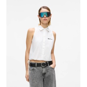 Karl Lagerfeld Sleeveless White Πουκάμισο