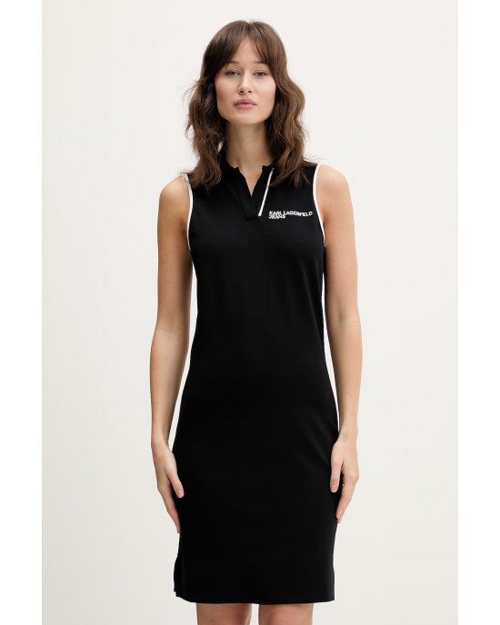 Karl Lagerfeld Polo Sleeveless Black Φόρεμα