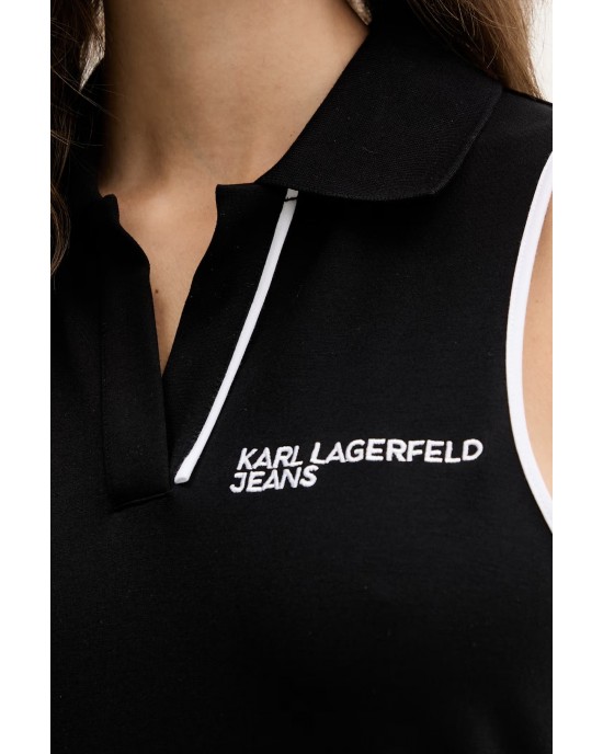 Karl Lagerfeld Polo Sleeveless Black Φόρεμα