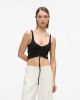 Karl Lagerfeld V-neck Ruched Tank Top Black Μπλούζα
