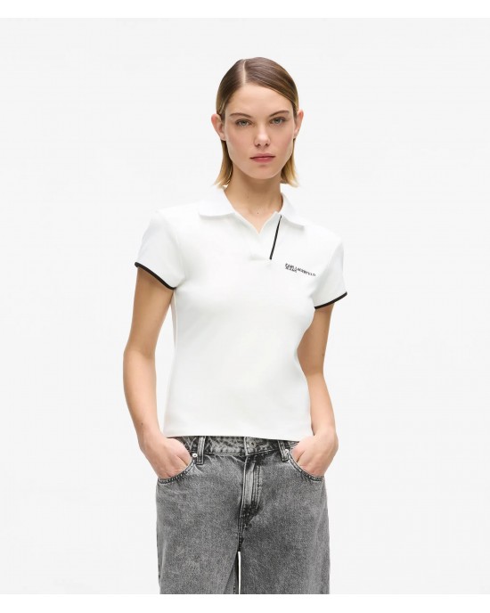 Karl Lagerfeld Slim Polo White Μπλούζα