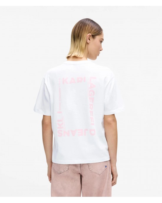 Karl Lagerfeld Regular Fit Frame Logo T-shirt White Μπούζα