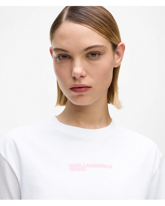 Karl Lagerfeld Regular Fit Frame Logo T-shirt White Μπούζα