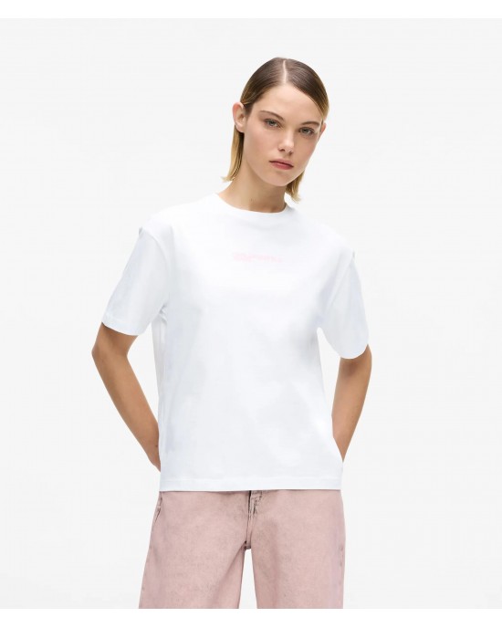 Karl Lagerfeld Regular Fit Frame Logo T-shirt White Μπούζα