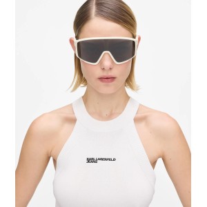 Karl Lagerfeld Knitted Racer Tank Top White Μπλούζα