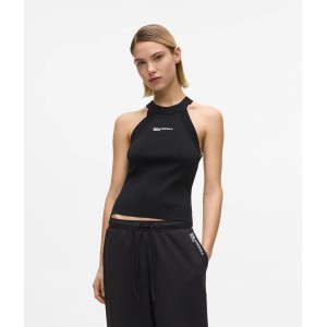 Karl Lagerfeld Knitted Racer Tank Top Black Μπλούζα