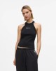Karl Lagerfeld Knitted Racer Tank Top Black Μπλούζα