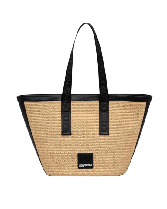 Karl Lagerfeld Raffia Natural Box Logo Shopper Τσάντα