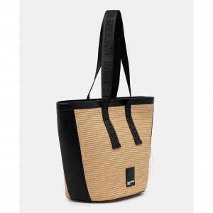 Karl Lagerfeld Raffia Natural Box Logo Shopper Τσάντα