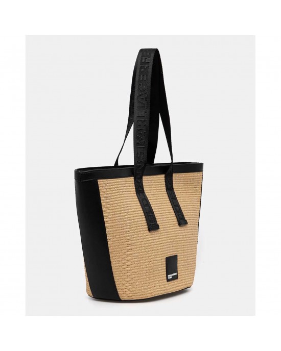 Karl Lagerfeld Raffia Natural Box Logo Shopper Τσάντα