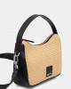 Karl Lagerfeld Raffia Natural Box Logo Mini Hobo Τσάντα