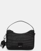 Karl Lagerfeld Raffia Black Box Logo Mini Hobo Τσάντα