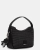 Karl Lagerfeld Raffia Black Box Logo Mini Hobo Τσάντα