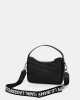 Karl Lagerfeld Raffia Black Box Logo Mini Hobo Τσάντα