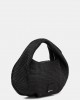 Karl Lagerfeld Box Logo Raffia Hobo Black Τσάντα Χειρός