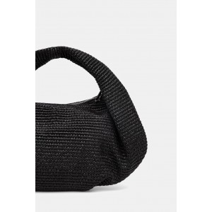 Karl Lagerfeld Box Logo Raffia Hobo Black Τσάντα Χειρός