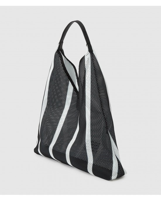 Karl Lagerfeld Striped Mesh Tote Black/White Τσάντα