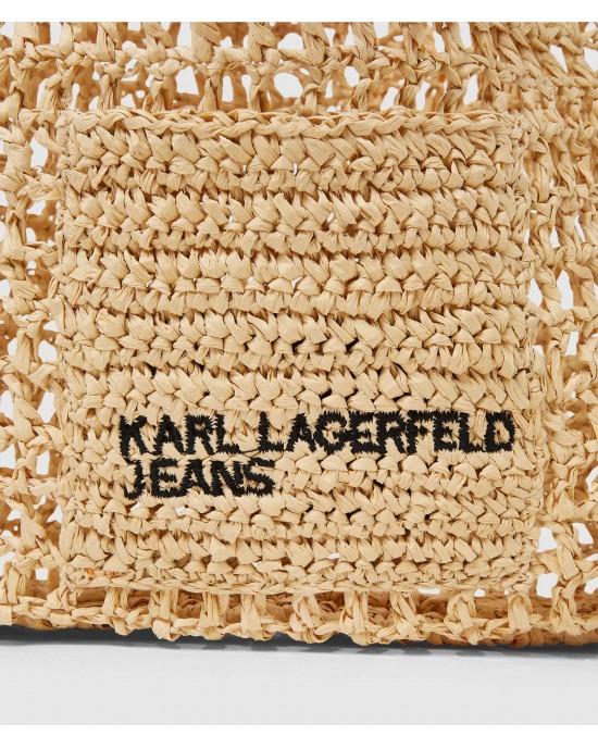 Karl Lagerfeld Summery Woven Hobo Natural Τσάντα