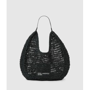 Karl Lagerfeld Summery Woven Hobo Black Τσάντα
