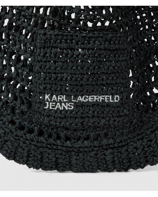 Karl Lagerfeld Summery Woven Hobo Black Τσάντα