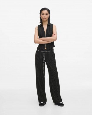 Karl Lagerfeld Jeans Pinstripe Tailored Yarn Mid-rise Παντελόνι
