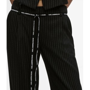 Karl Lagerfeld Jeans Pinstripe Tailored Yarn Mid-rise Παντελόνι