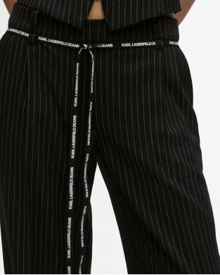 Karl Lagerfeld Jeans Pinstripe Tailored Yarn Mid-rise Παντελόνι