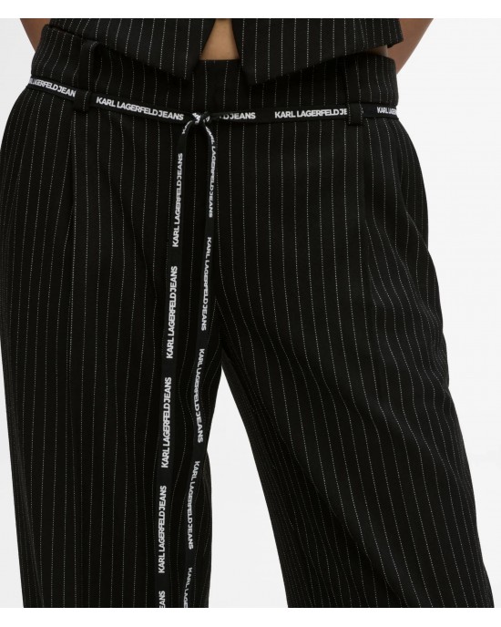 Karl Lagerfeld Jeans Pinstripe Tailored Yarn Mid-rise Παντελόνι