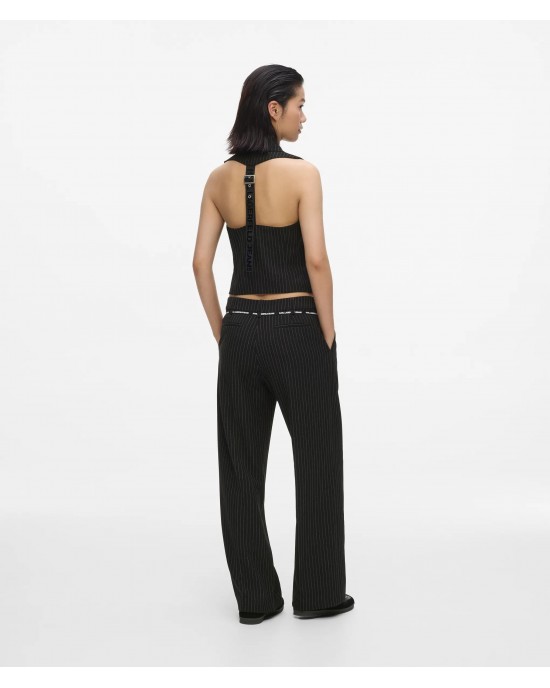 Karl Lagerfeld Jeans Pinstripe Tailored Yarn Mid-rise Παντελόνι