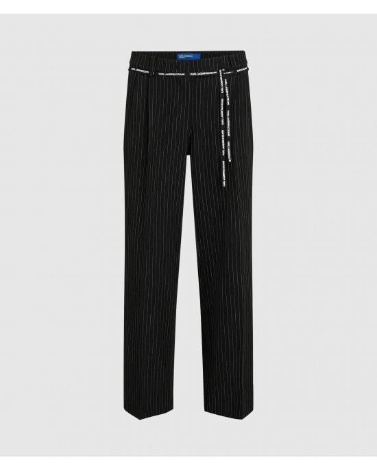 Karl Lagerfeld Jeans Pinstripe Tailored Yarn Mid-rise Παντελόνι