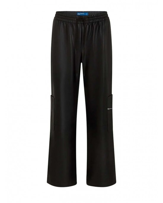 Karl Lagerfeld Jeans PU Cargo Black Παντελόνι