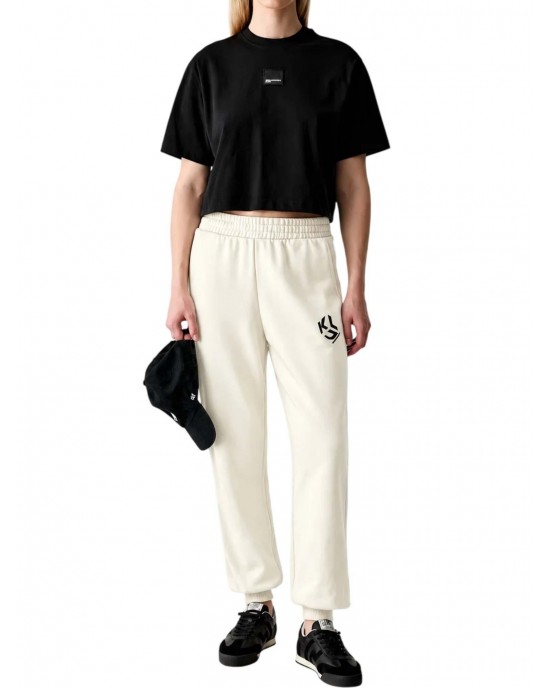 Karl Lagerfeld Jeans Monogram Slim Sweatpants Egret Παντελόνι