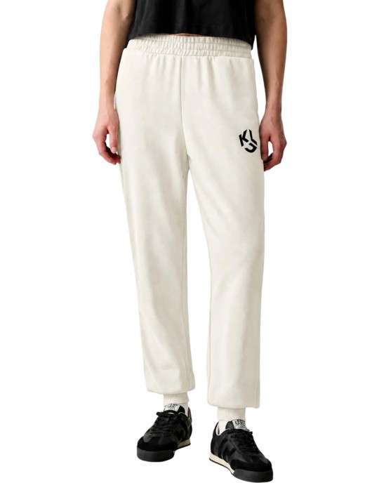 Karl Lagerfeld Jeans Monogram Slim Sweatpants Egret Παντελόνι