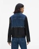 Karl Lagerfeld Jeans Faux-leather & Denim Washed Dark Τζάκετ