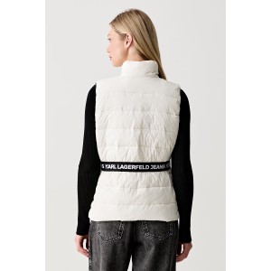 Karl Lagerfeld Jeans Light Padded Logo Vest White Μπουφάν