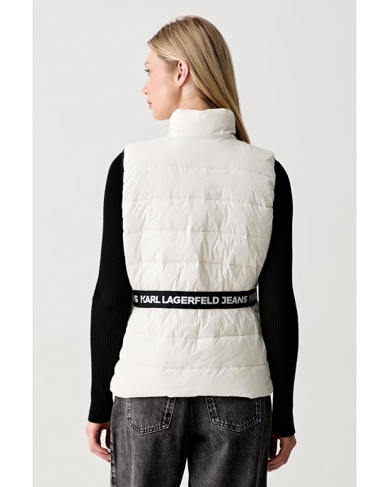 Karl Lagerfeld Jeans Light Padded Logo Vest White Μπουφάν