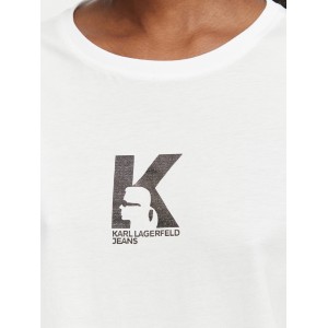 Karl Lagerfeld Jeans Regular Fit K Logo T-shirt White Μπλούζα