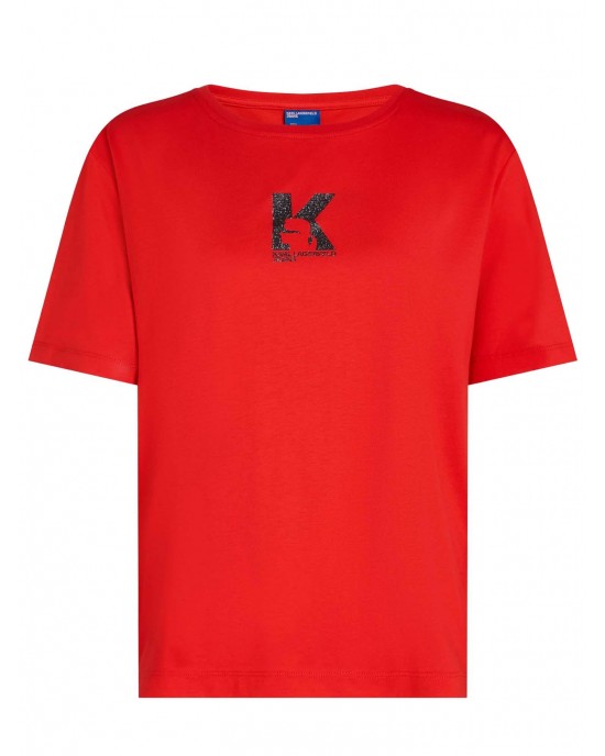 Karl Lagerfeld Jeans Regular Fit K Logo T-shirt High Risk Red Μπλούζα