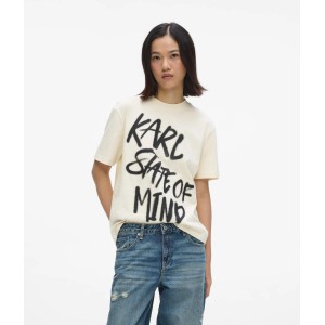 Karl Lagerfeld Jeans Regular Fit Karl Quote T-shirt Egret Μπλούζα