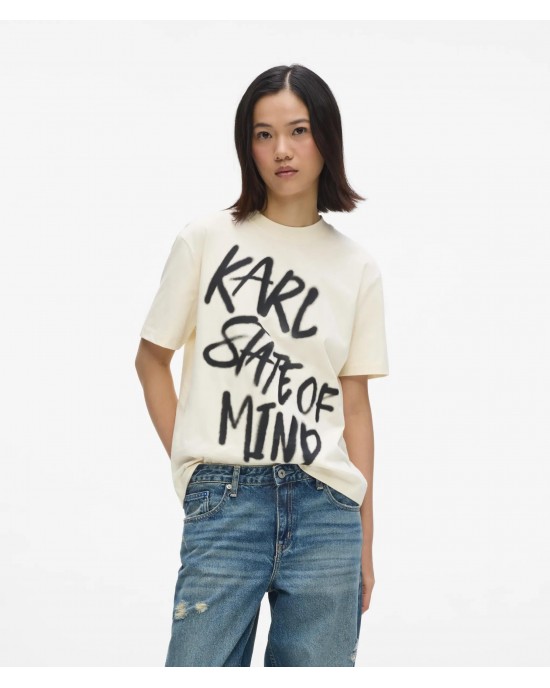 Karl Lagerfeld Jeans Regular Fit Karl Quote T-shirt Egret Μπλούζα