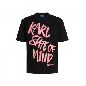 Karl Lagerfeld Jeans Regular Fit Karl Quote T-shirt Black Μπλούζα