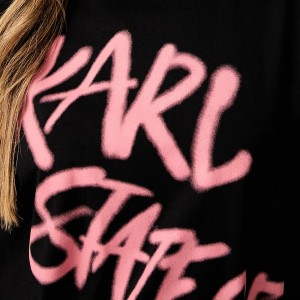 Karl Lagerfeld Jeans Regular Fit Karl Quote T-shirt Black Μπλούζα