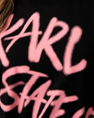 Karl Lagerfeld Jeans Regular Fit Karl Quote T-shirt Black Μπλούζα